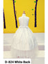 Little Girls White Sleeveless Satin Communion Dress 2-6 - SophiasStyle.com